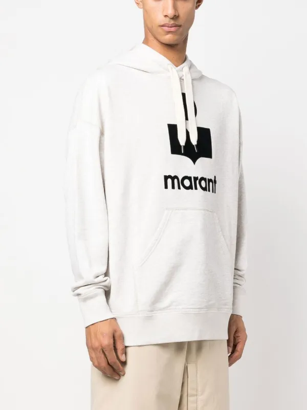 MARANT Miley logo-print Hoodie | Neutrals | FARFETCH ID