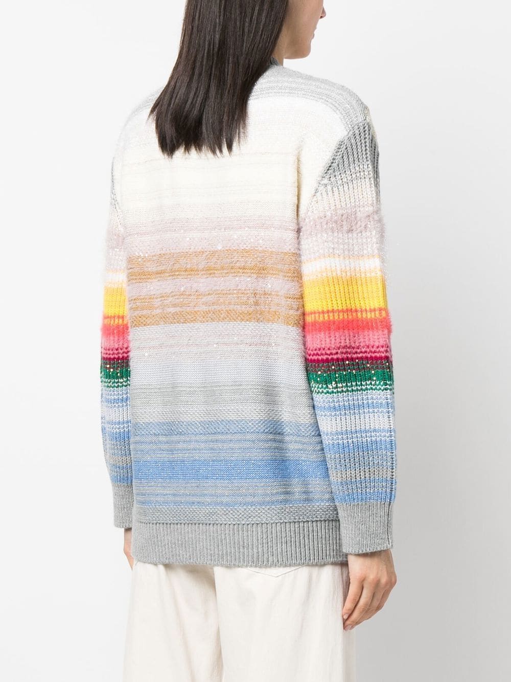 Shop Stella Mccartney Festive Smile Intarsia-knit Jumper In Grau