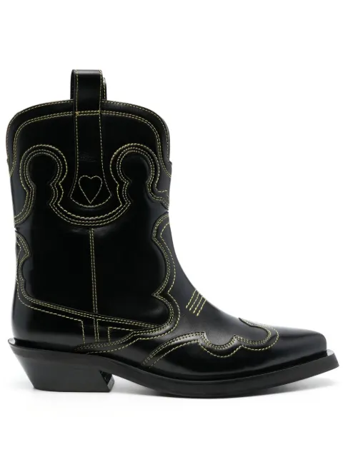 GANNI Western 40mm leather boots