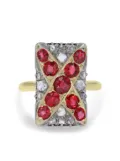 Pragnell Vintage 18kt yellow gold Belle Époque diamond and ruby ring