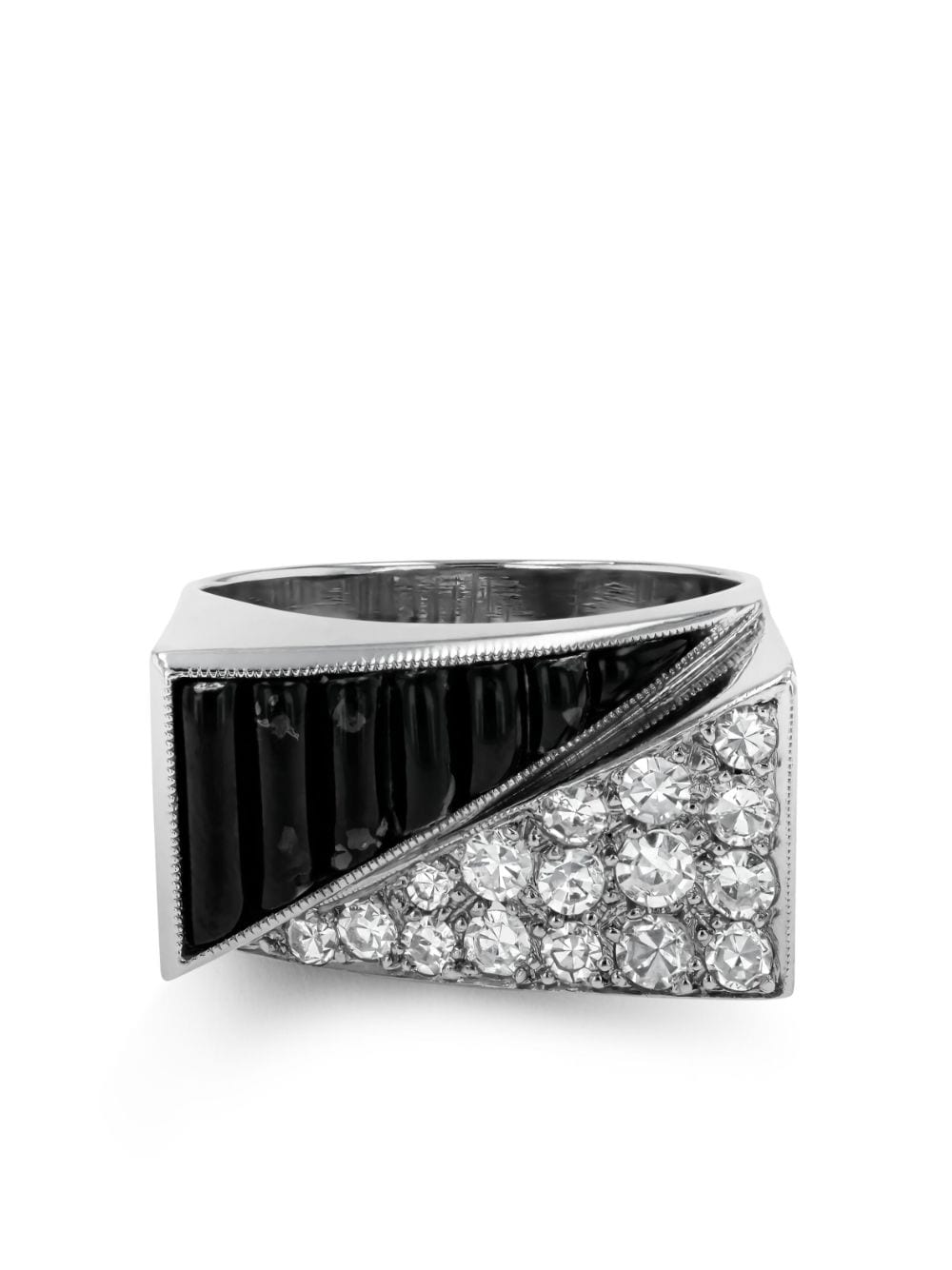 Pre-owned Pragnell Vintage Platinum Art Deco Diamond Ring In Silver