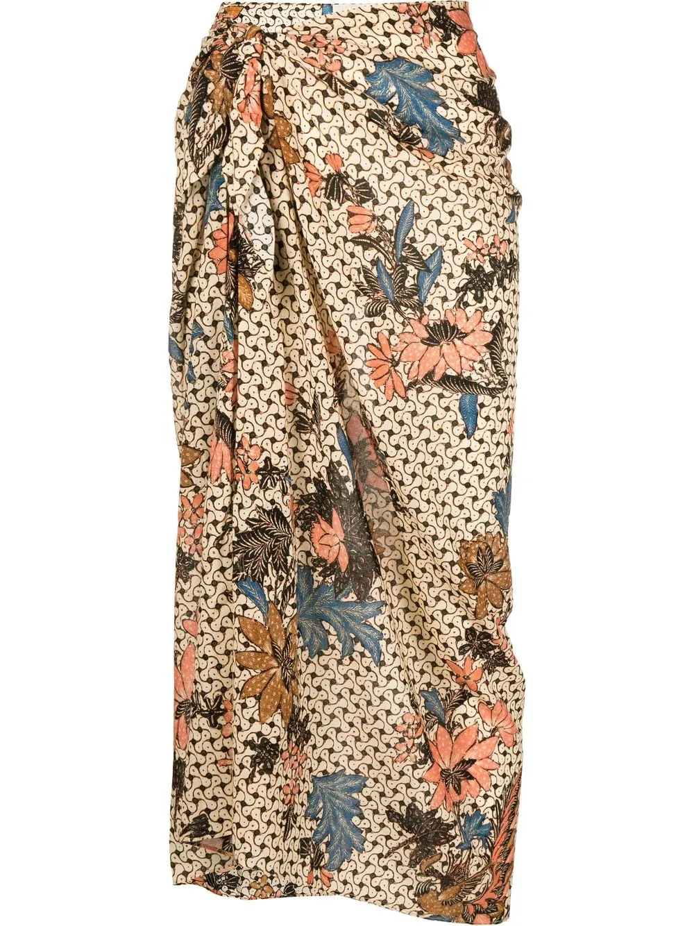 

Ulla Johnson Paz graphic-print pareo skirt - Black