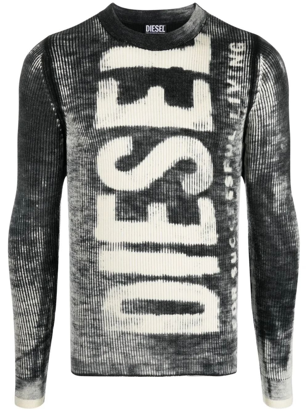 

Diesel logo-print ribbed wool jumper - Black