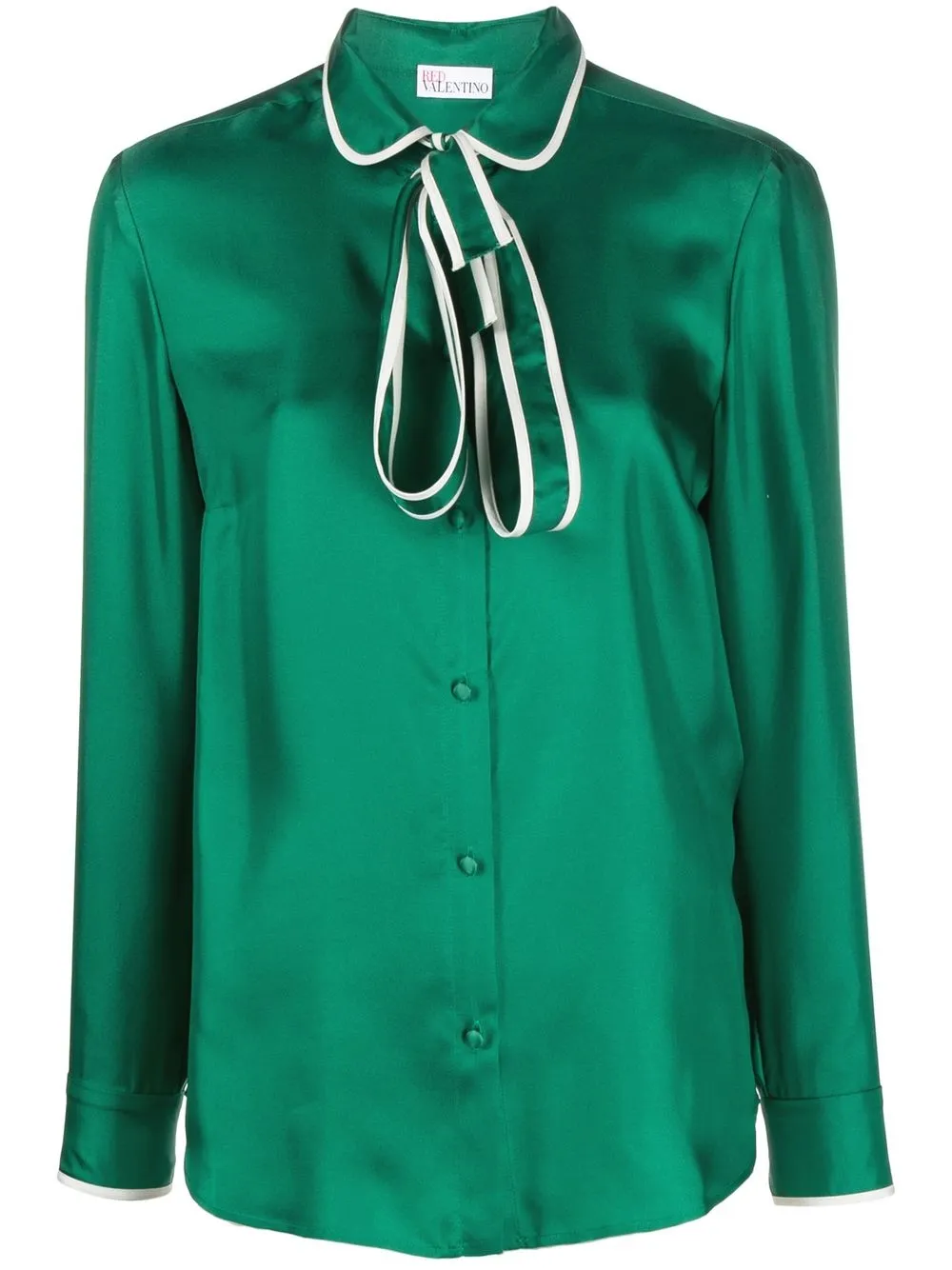 

RED Valentino tie-front satin shirt - Green