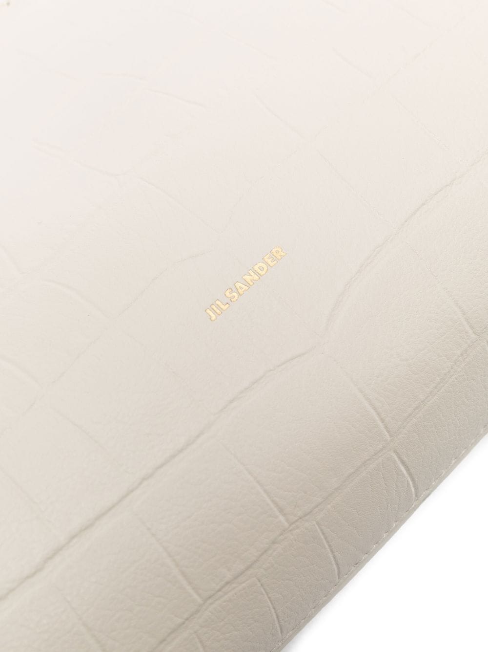 Shop Jil Sander Logo-detail Leather Shoulder Bag In 105 Chalk