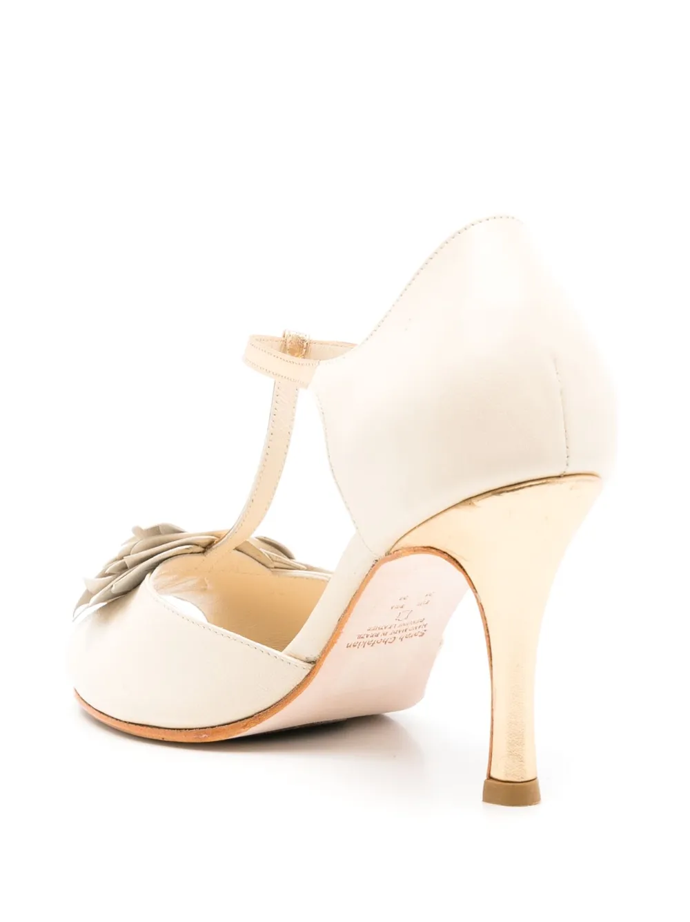 Sarah Chofakian Eve 80mm T-bar Sandals In Black