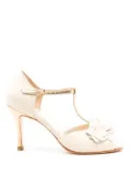 Sarah Chofakian Eve 80mm T-bar pumps - White