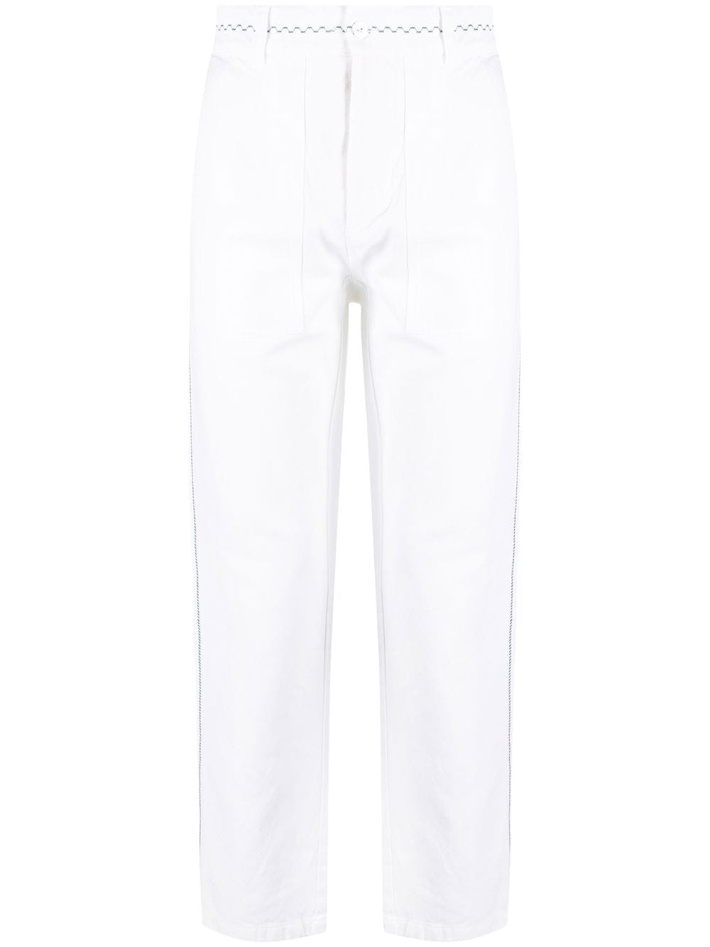 embroidered straight-leg trousers