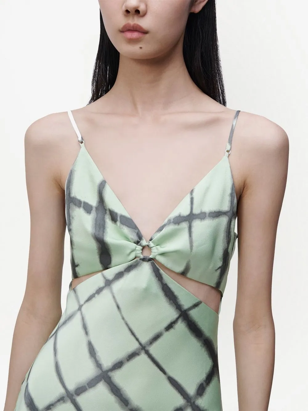 Jonathan Simkhai Standard Eliza Cut Out Slip Dress In Green
