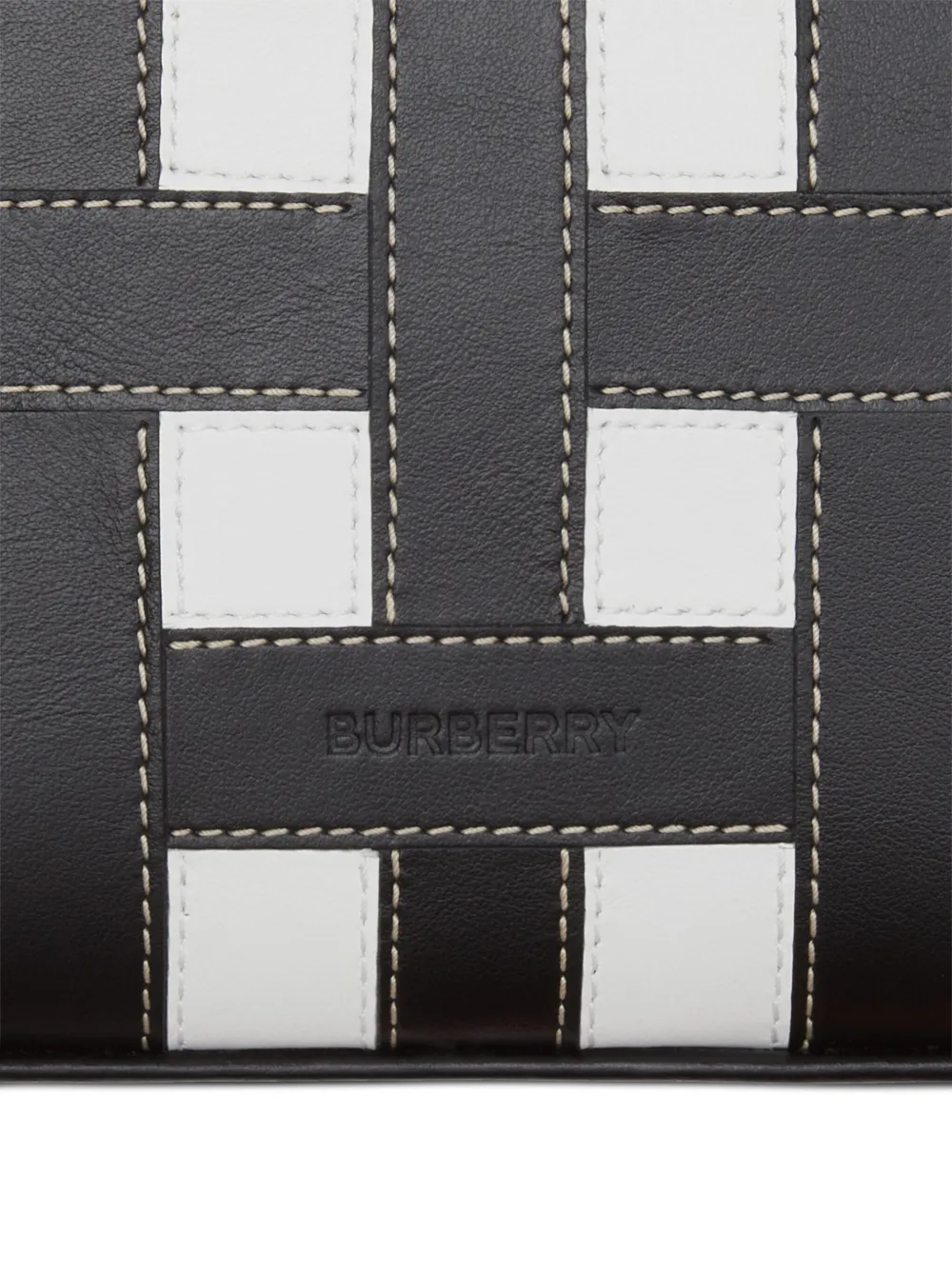 Burberry Check-pattern Leather Crossbody Bag In Brown