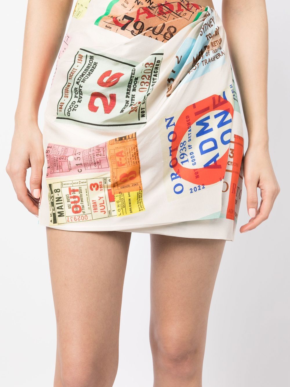 Oroton ticket discount print skirt