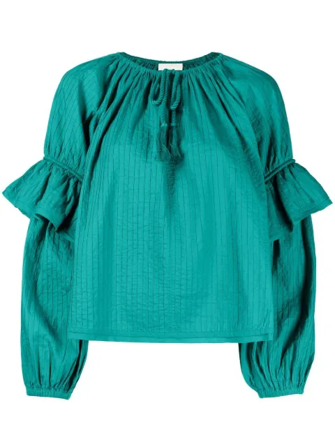 Ulla Johnson tie-front puff-sleeve blouse