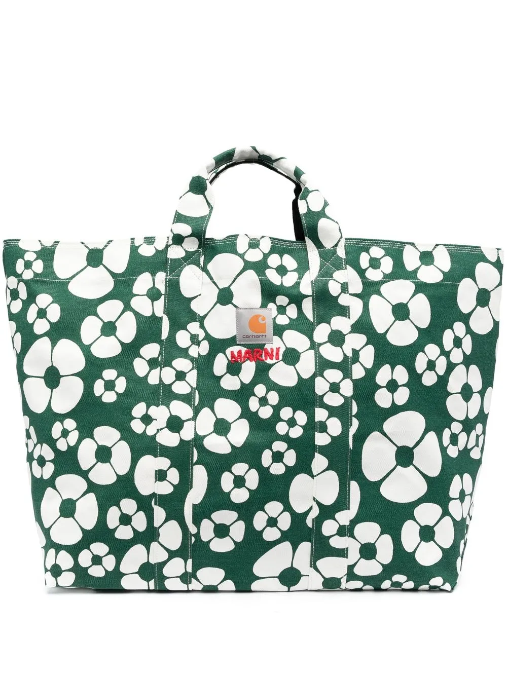 

Marni x Carhartt floral-print tote bag - Green