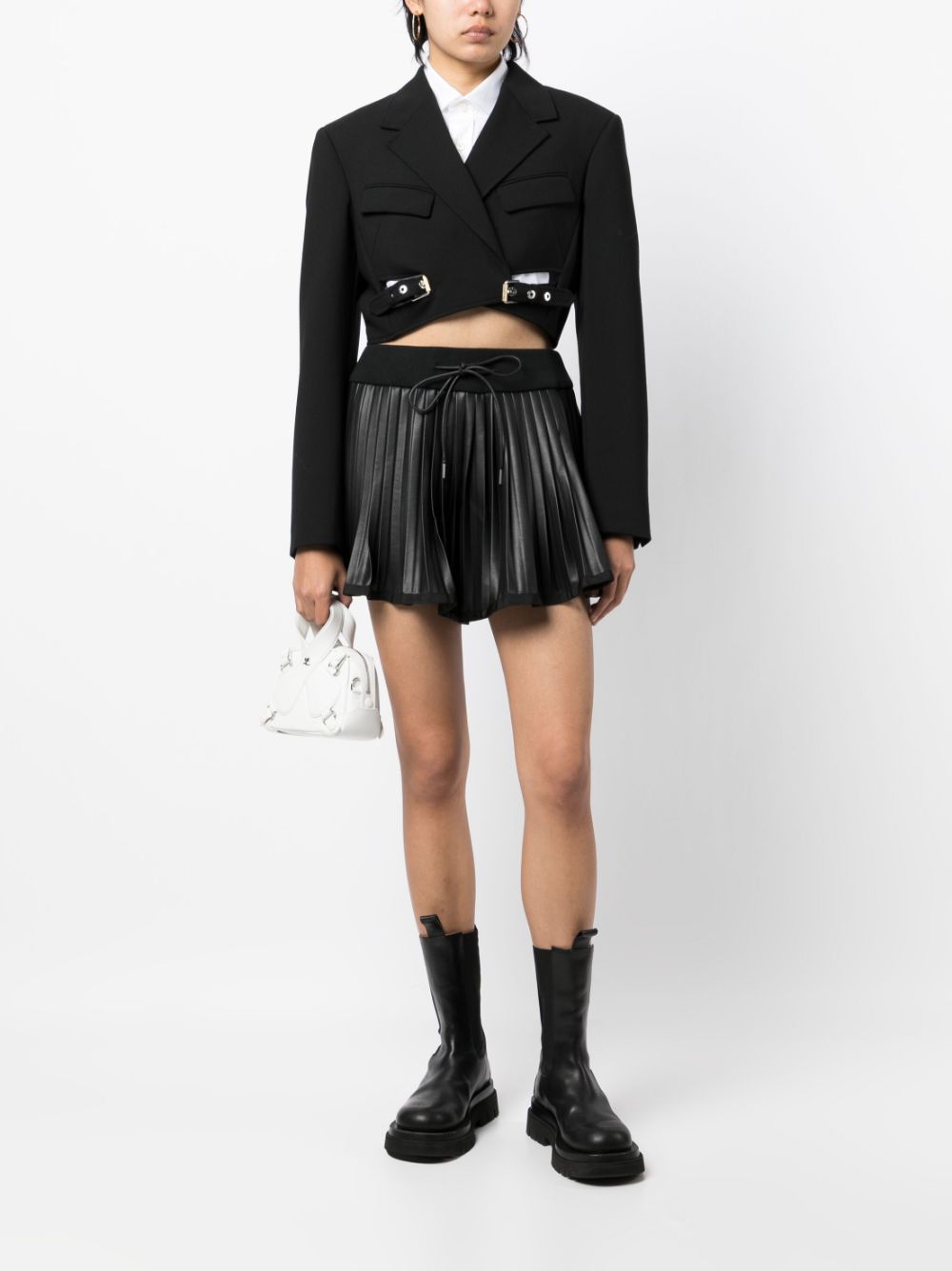 sacai Shorts met ceintuur - Zwart