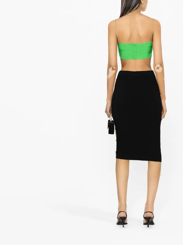 GIUSEPPE DI MORABITO ブラック コットン混 スカート Giuseppe Di Morabito high-waist lace-detail Skirt | Black