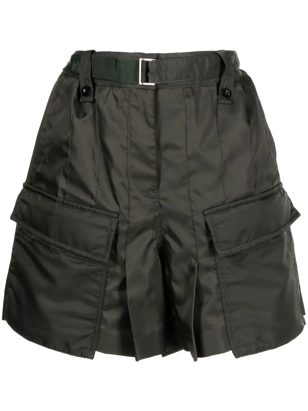 

sacai high-waisted cargo shorts - Green