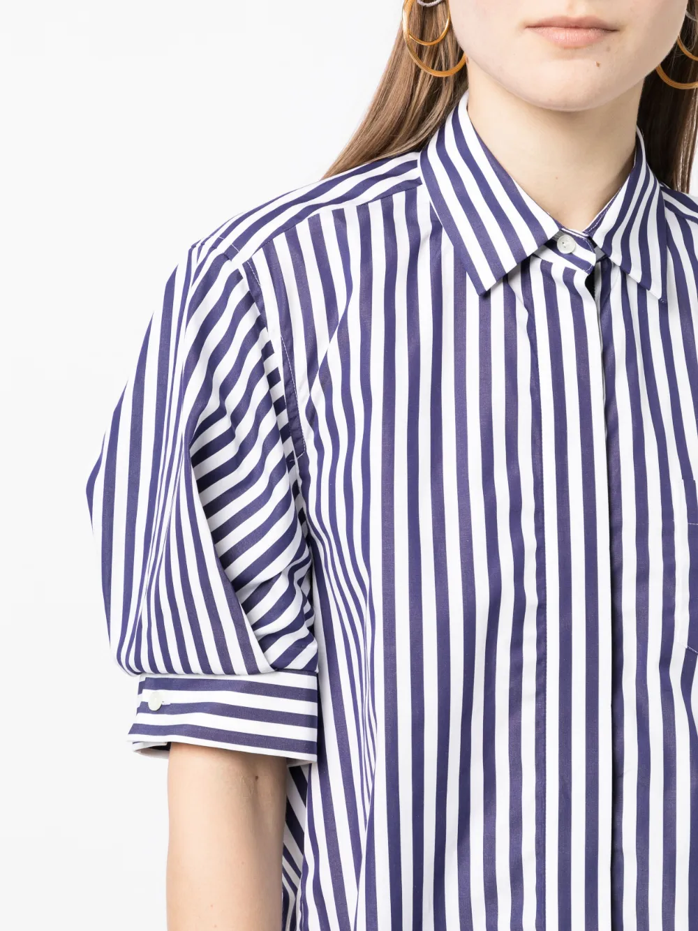 Sacai Striped Cotton Shirt - Farfetch