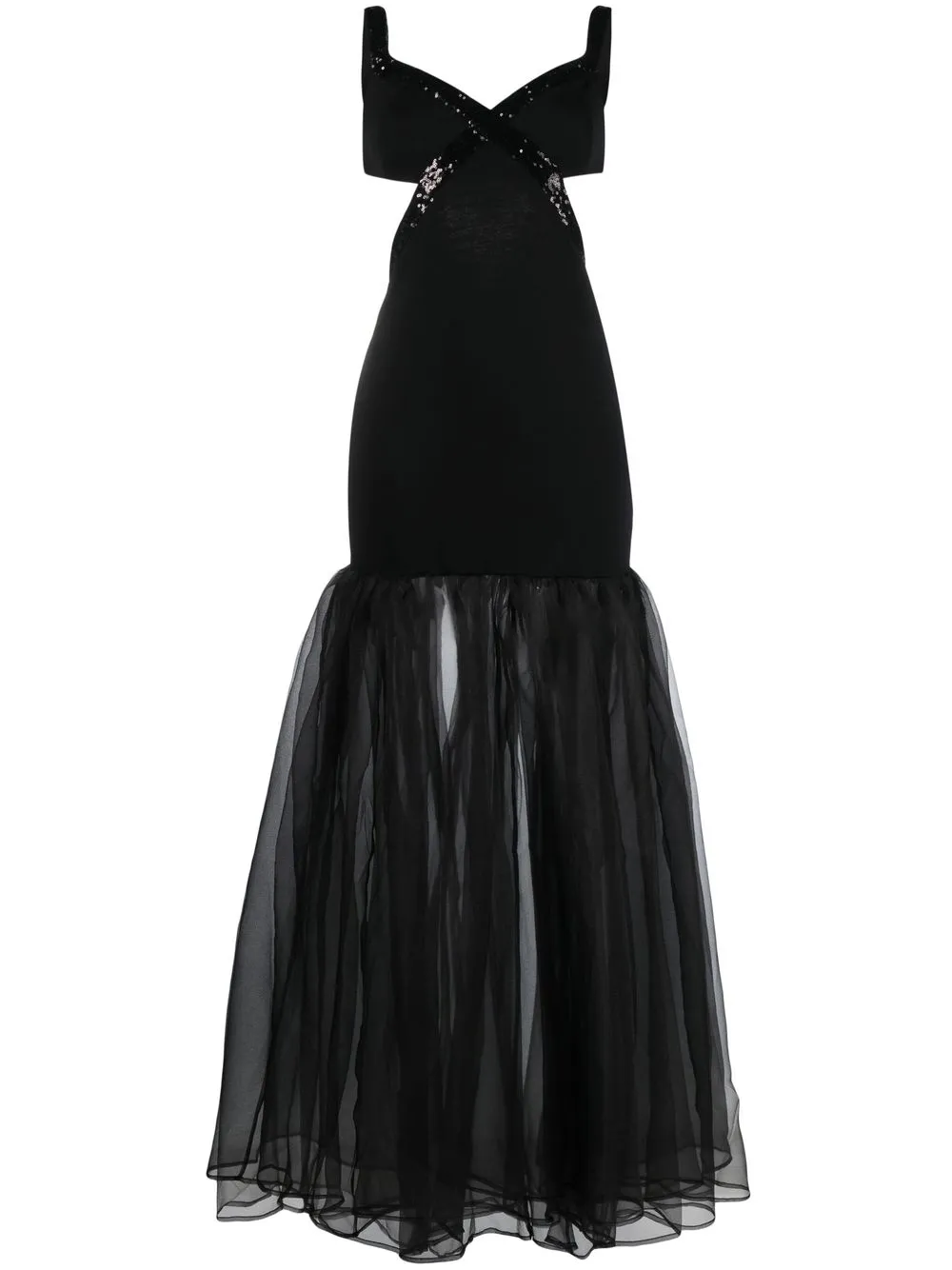 

STAUD vestido con escote en forma de corazón - Negro