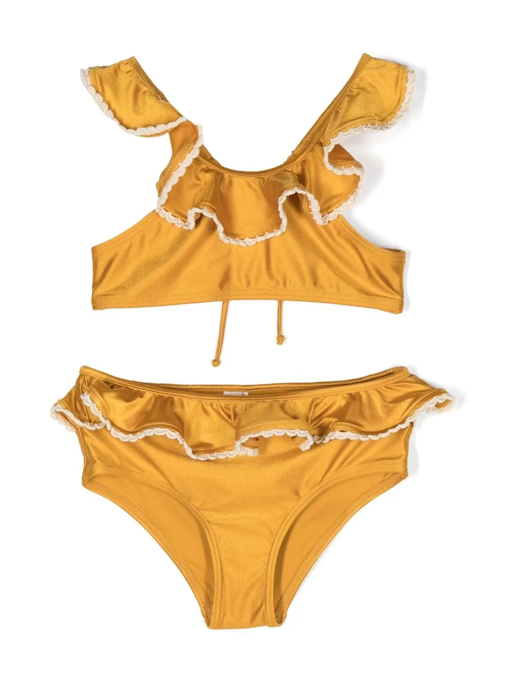 Shop Zimmermann Ruffled Trim Bikini In Yellow