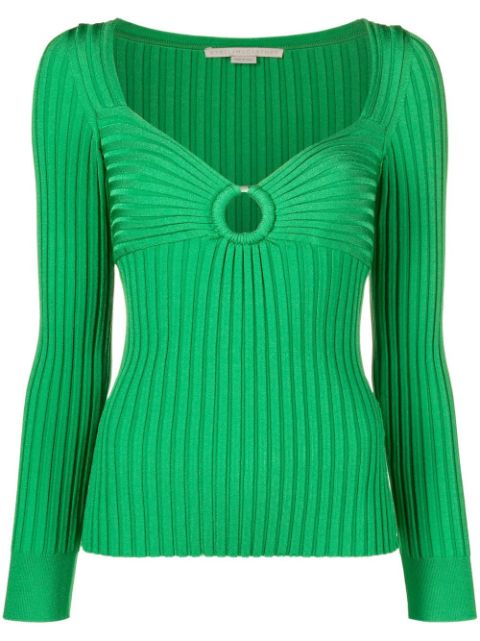 Stella McCartney cut-out ribbed knitted top Women