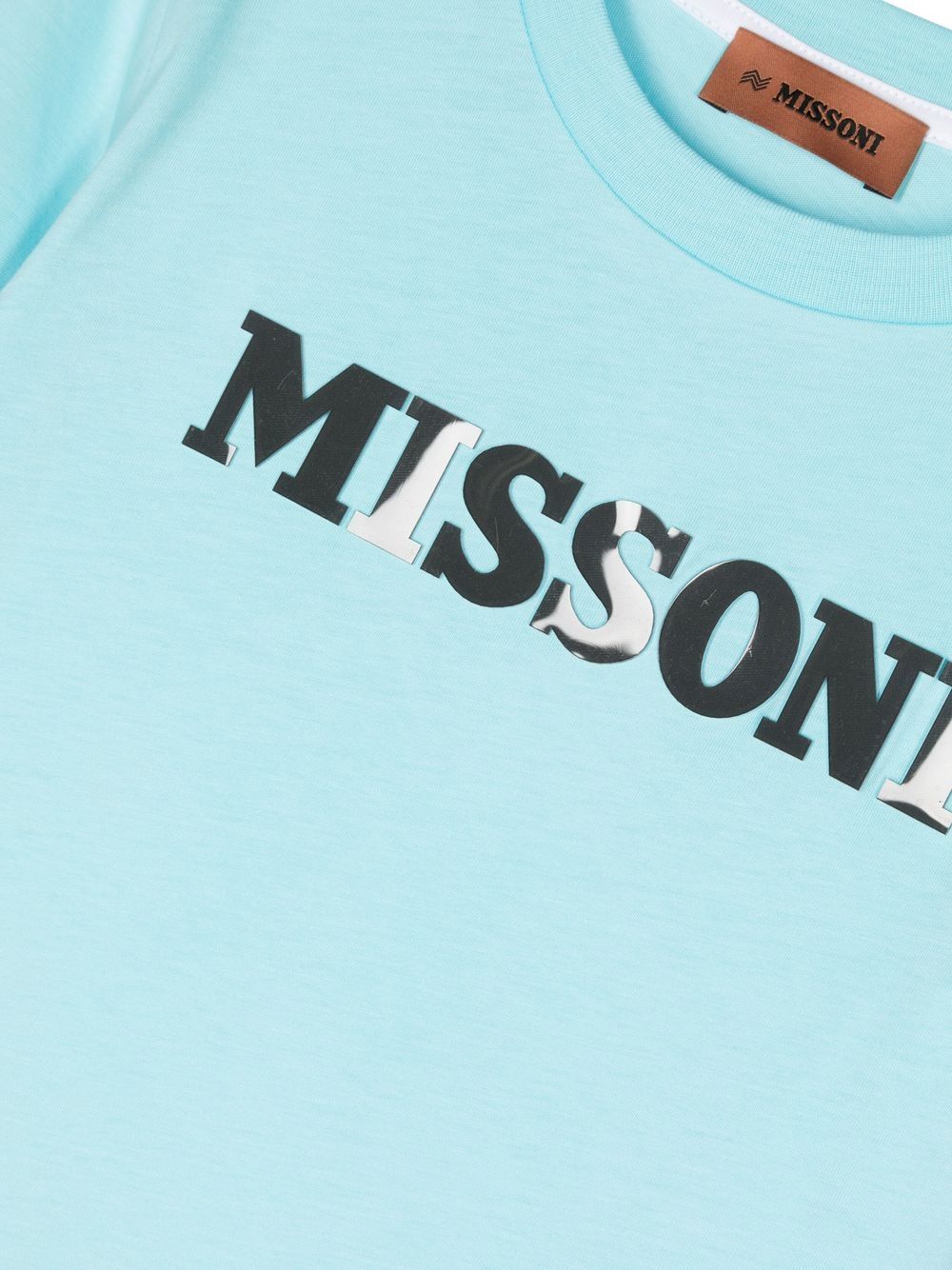 Shop Missoni Logo-print Short-sleeved T-shirt In Blue