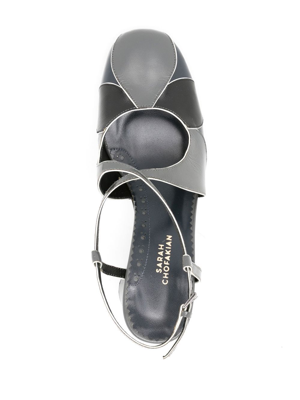 Shop Sarah Chofakian Ethel 65mm Crossover-strap Pumps In Grey