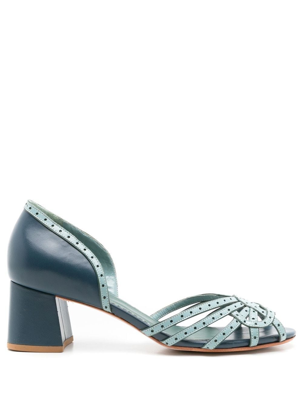 Sarah Chofakian Cordelia 40mm Crossover-strap Sandals In Blue