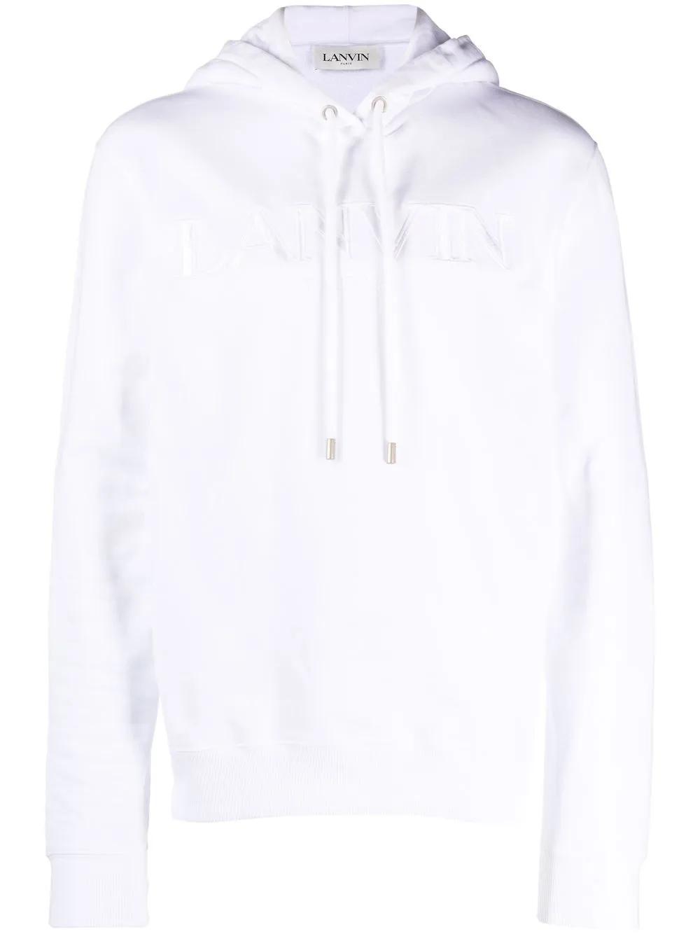 

Lanvin logo-embroidered cotton hoodie - White