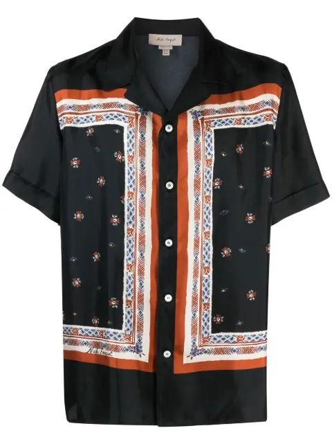 Nick Fouquet logo-print silk shirt