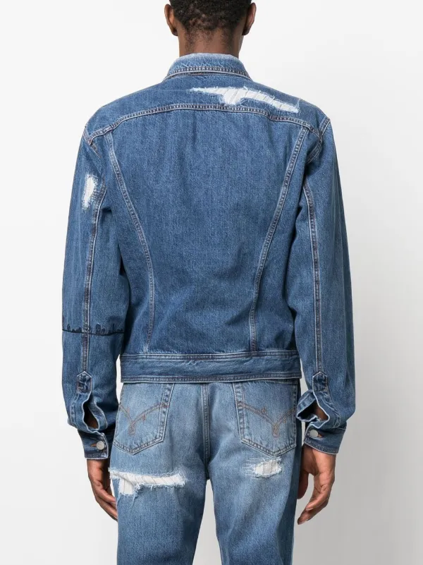 Nick Fouquet embroidered-detail Denim Jacket | Blue | FARFETCH