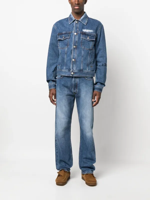 Nick Fouquet embroidered-detail Denim Jacket | Blue | FARFETCH