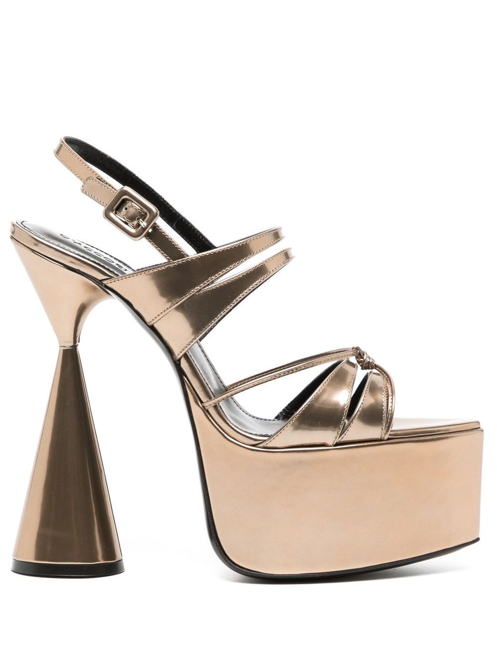 D’ACCORI BELLE 150MM LEATHER PLATFORM SANDALS