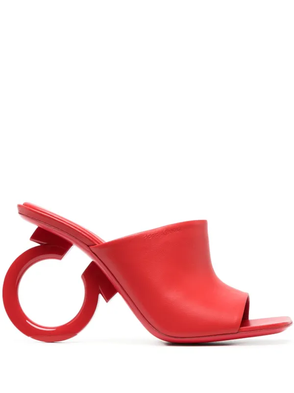 【FERRAGAMO】 Astro Leather Mules Ferragamo Astro 105mm Leather Mules | Red | FARFETCH BN