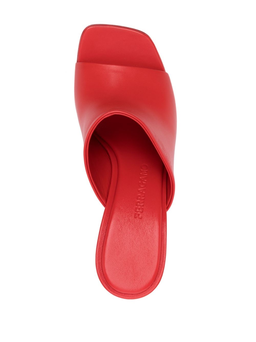 Shop Ferragamo Astro 105mm Leather Mules In Red