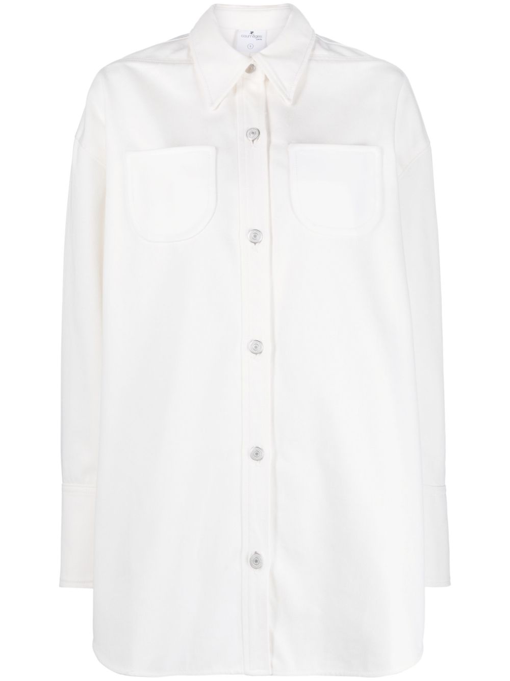 COURRÈGES STRAP-DETAIL BUTTON-UP SHIRT