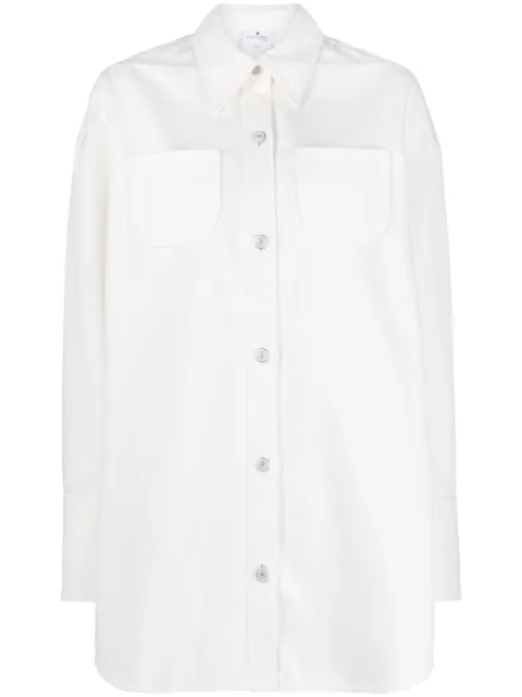 Courrèges strap-detail button-up shirt