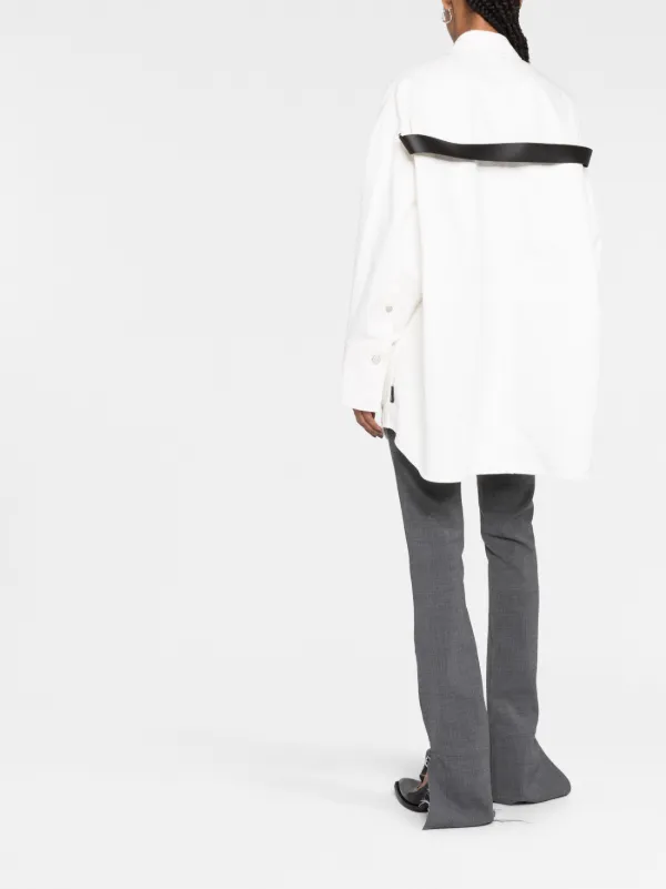 Courrèges strap-detail button-up Shirt | White | FARFETCH