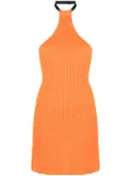 Courrèges halterneck ribbed-knit minidress - Orange