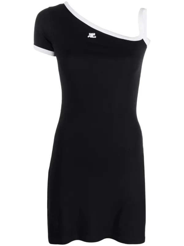関税込◆COURREGE◆ロゴ ミニ ドレス SALE♪ Courrèges ロゴ ミニドレス | ブラック | FARFETCH JP