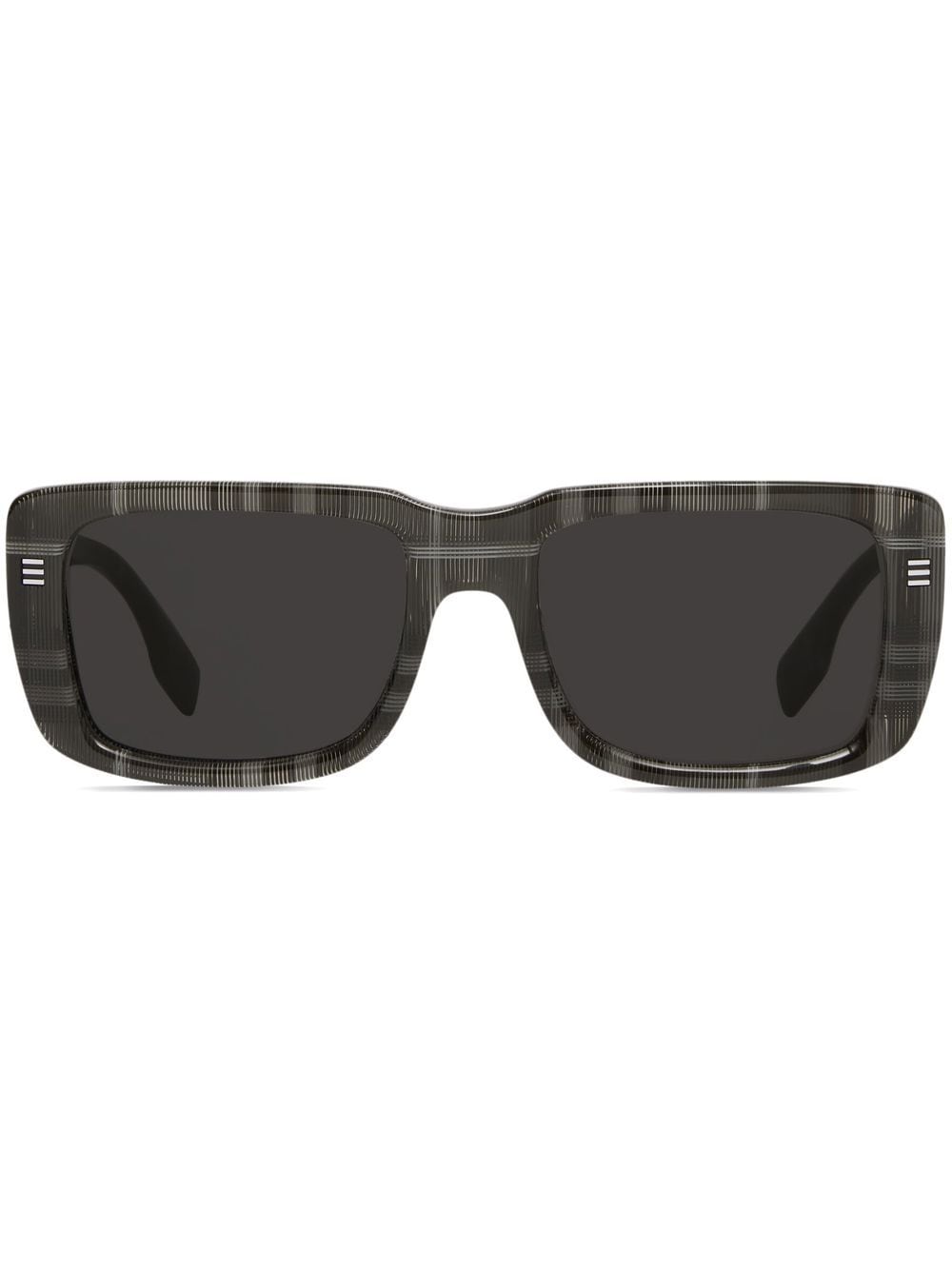 Burberry Check Rectangle-frame Sunglasses In Grau