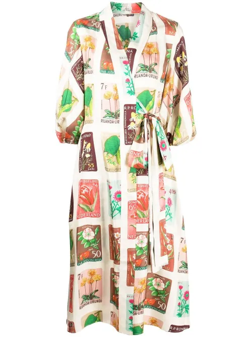 Robe portefeuille à fleurs - Oroton - Modalova