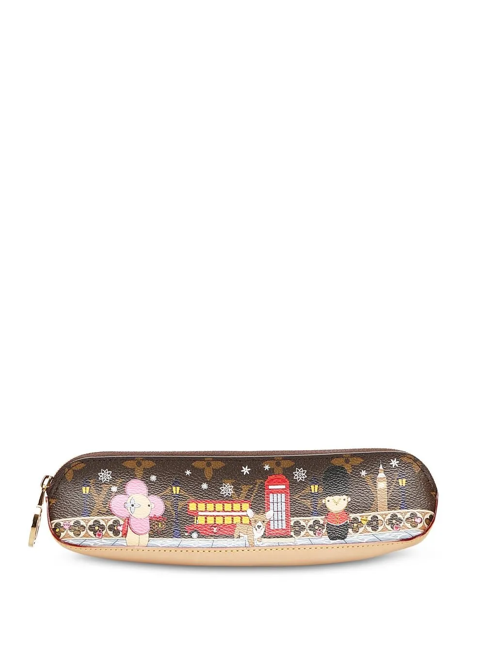 

Louis Vuitton 2021 pre-owned London Xmas Elizabeth pencil case - Brown