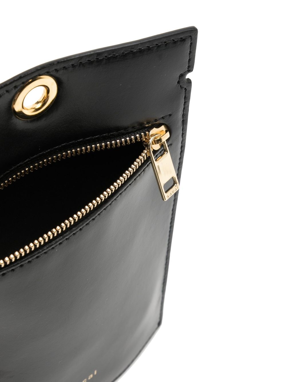 Shop Sacai Mini Leather Mobile Bag In Black