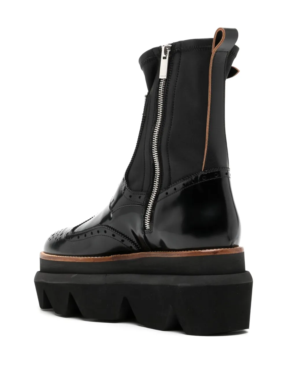 サカイ ブーツ 黒 sacai Wingtip Engineer Sock Boots Black