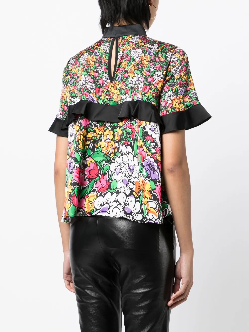 Sacai Floral Print Knit Pullover Knit Tops 600046356red main image 1