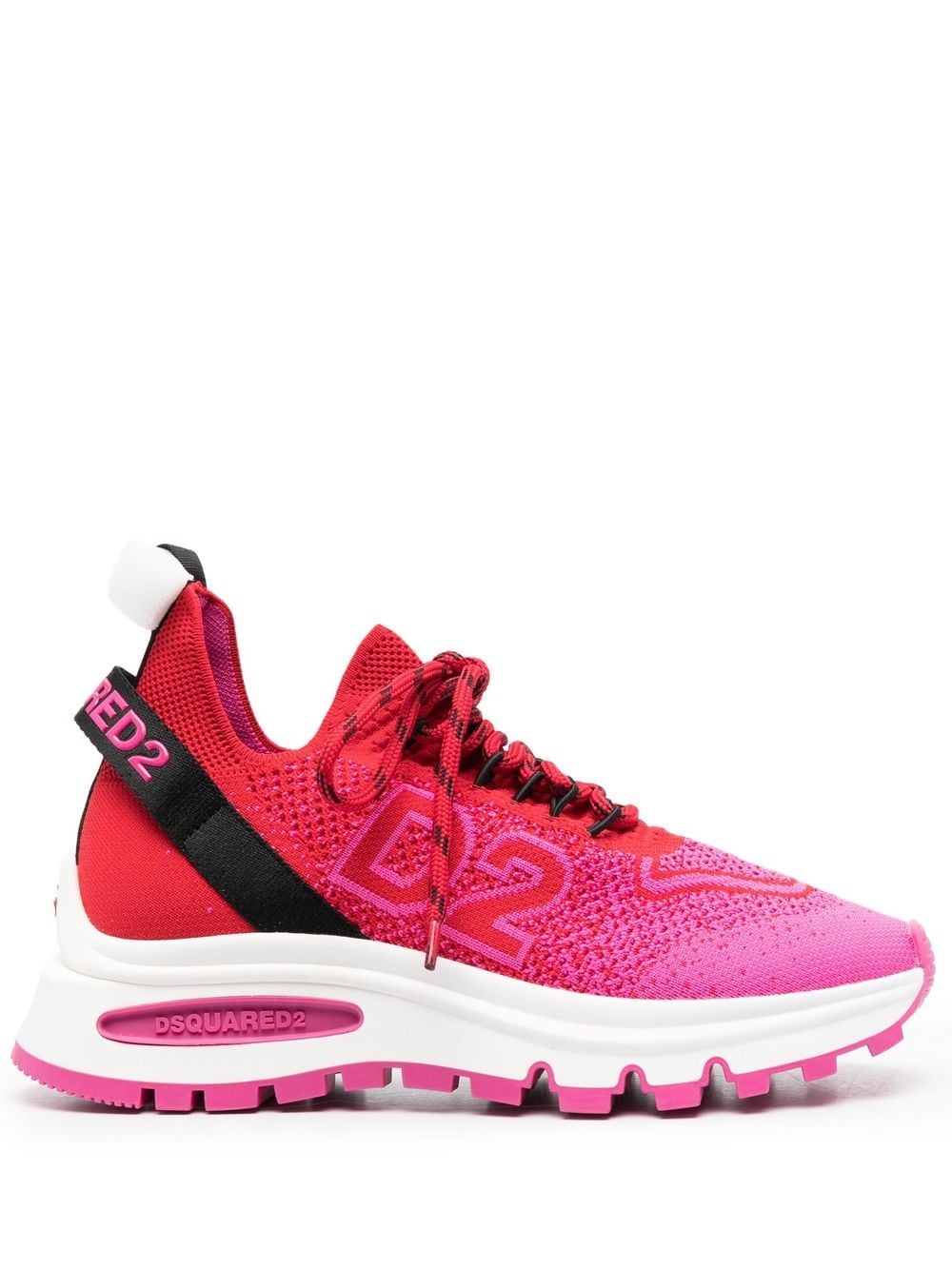 Dsquared2 Intarsia-knit Low-top Sneakers In Pink