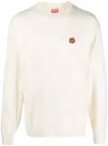 Kenzo flower-patch crew-neck sweatshirt - White