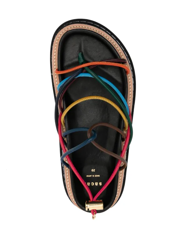 Louis Vuitton Multicolor Patent Leather Platform T Strap Sandals