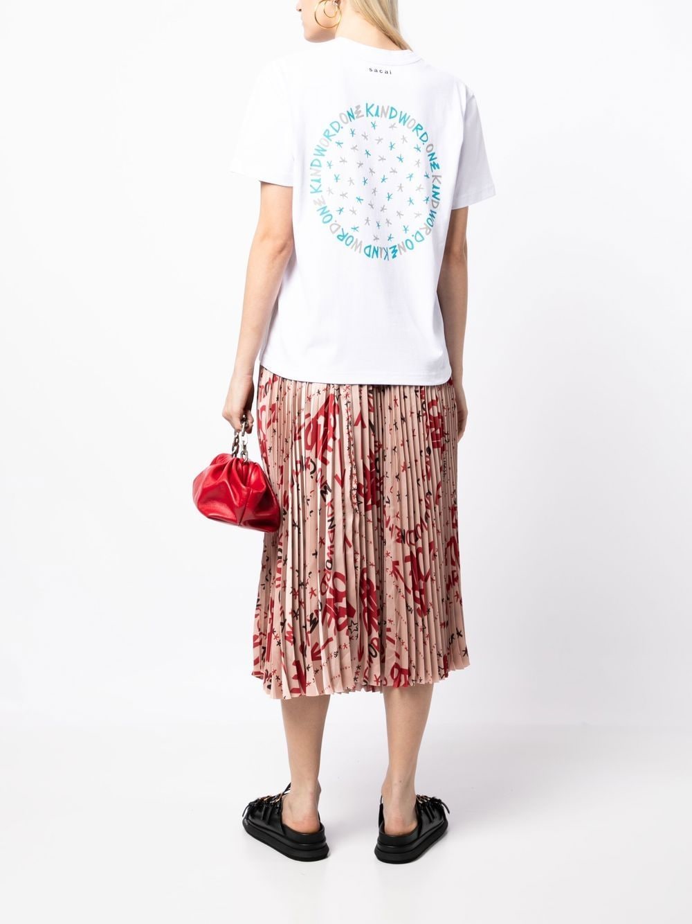 sacai T-shirt met grafische print - Wit