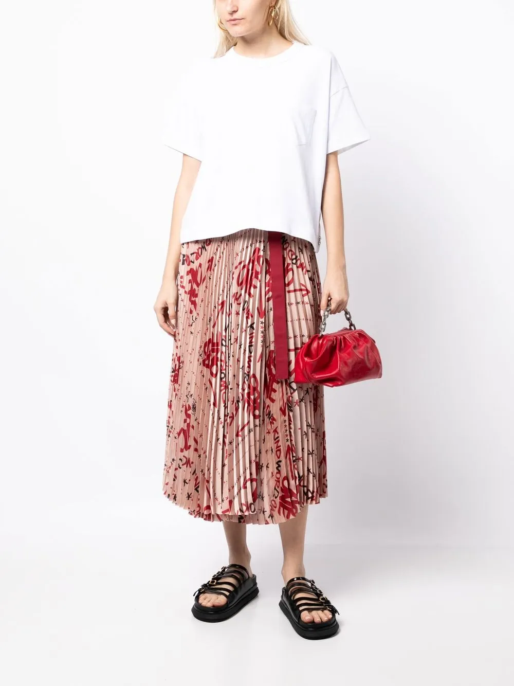 sacai T-shirt met opgestikte zak - Wit